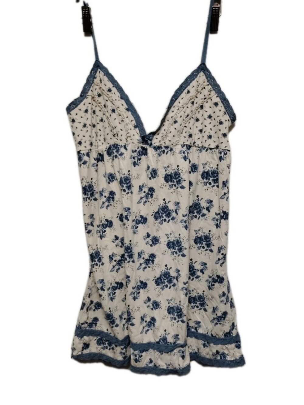 P.J. Salvage Blue Floral Cream Slip Nightie